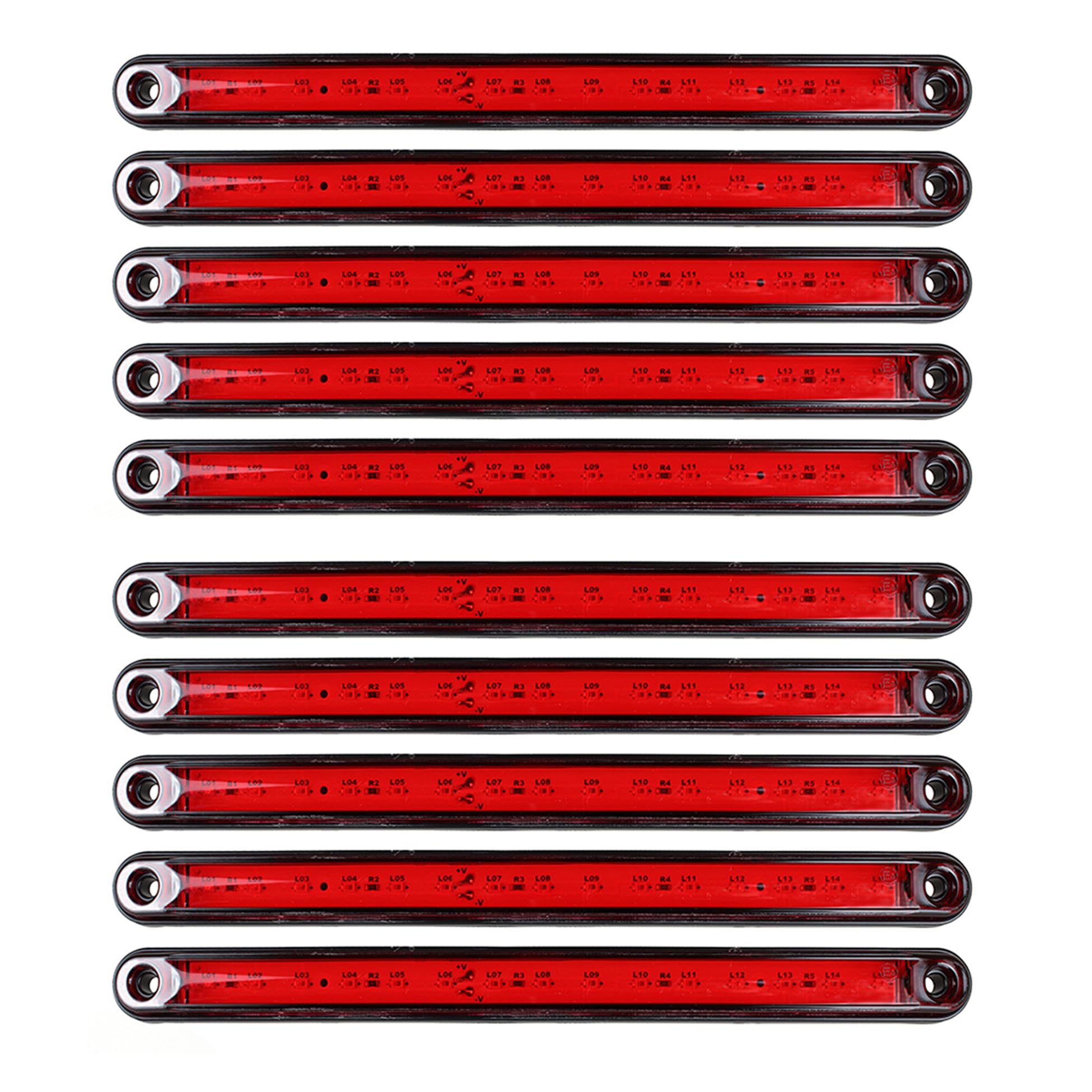 Generisch 10 luci di posizione laterali, 15 SMD LED rosso, 12 V, 24 V, adatte per rimorchi, camion, auto