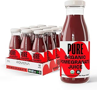 Pure Pomegranate Juice, 8.4 Ounce Bottle (Pack of 12), Cold Pressed Orga...