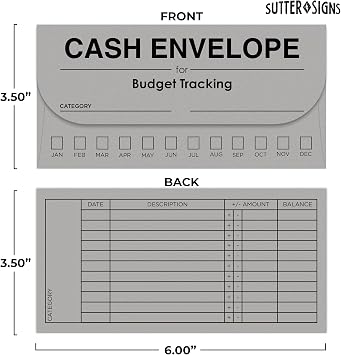Cash Envelopes for Budgeting 24 Pack | Money Saving Envelopes for Cash with Tracking Ledger, Budget Envelopes Color Coded, 12 Colors