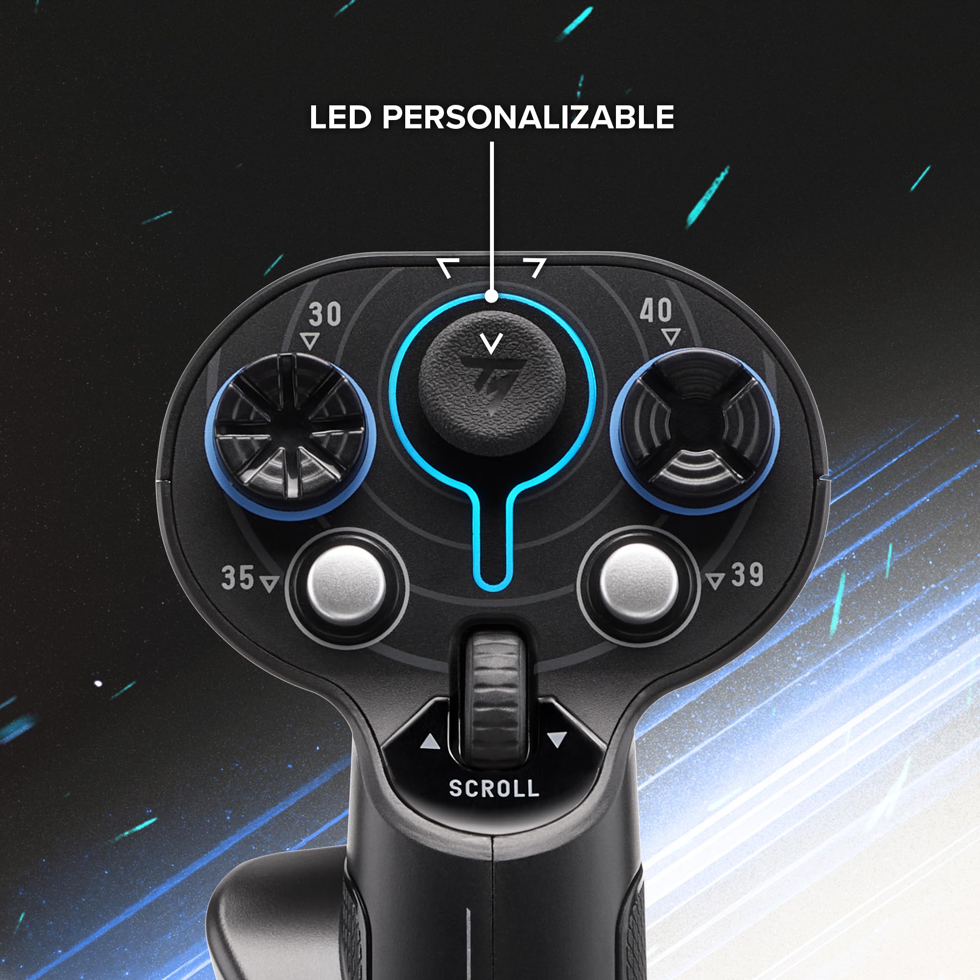 Thrustmaster Sol-R 3 AVA Add-On Grip - Empuñadura de Vuelo Espacial para PC (Compatible con Base AVA y Warthog, Diseño Ergonómico Pro, 19 Botones de Acción) Negro
