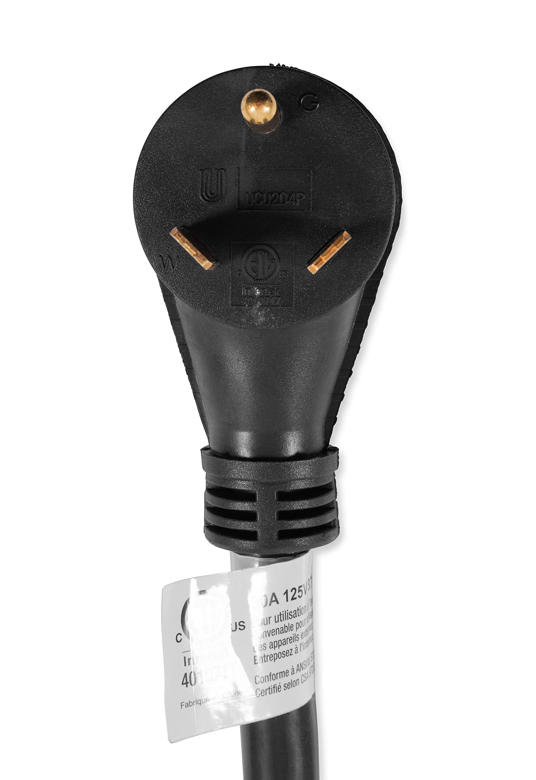 Camco Cable de extensión RV de 25 pies y 30 amperios, Calibre 10, Cuenta con una construcción Flexible, Segura y Duradera, 125 V/3750 W (55193)