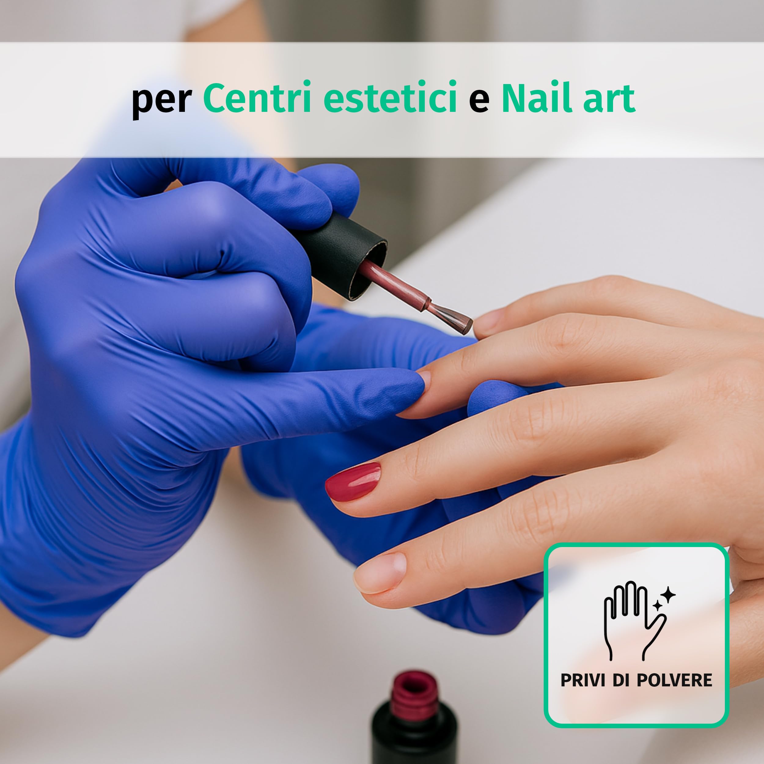 Guanti Nitrile S Viola 100 Pezzi Monouso Senza Lattice Senza Polvere