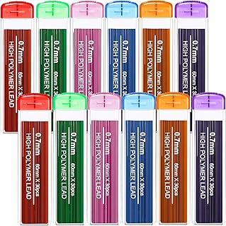 JOVITEC Color Pencil Lead Refills 0.7 mm Mechanical Lead Pencil Refills for Home Offices, 0.7 mm Hb, 6 Color Set(360)