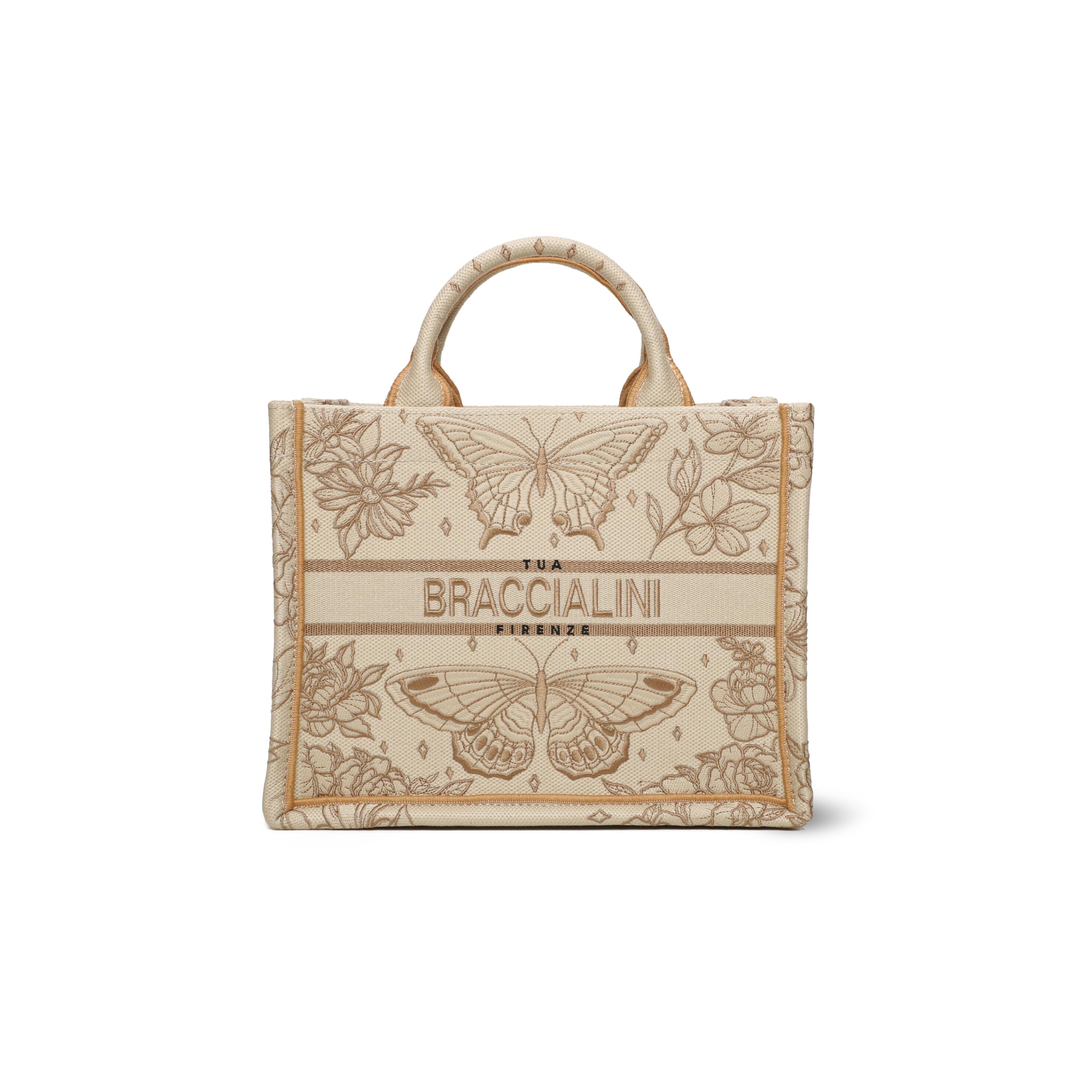 Braccialini Borsa a Mano Donna Linea Queen firmata Tessuto con Pochette