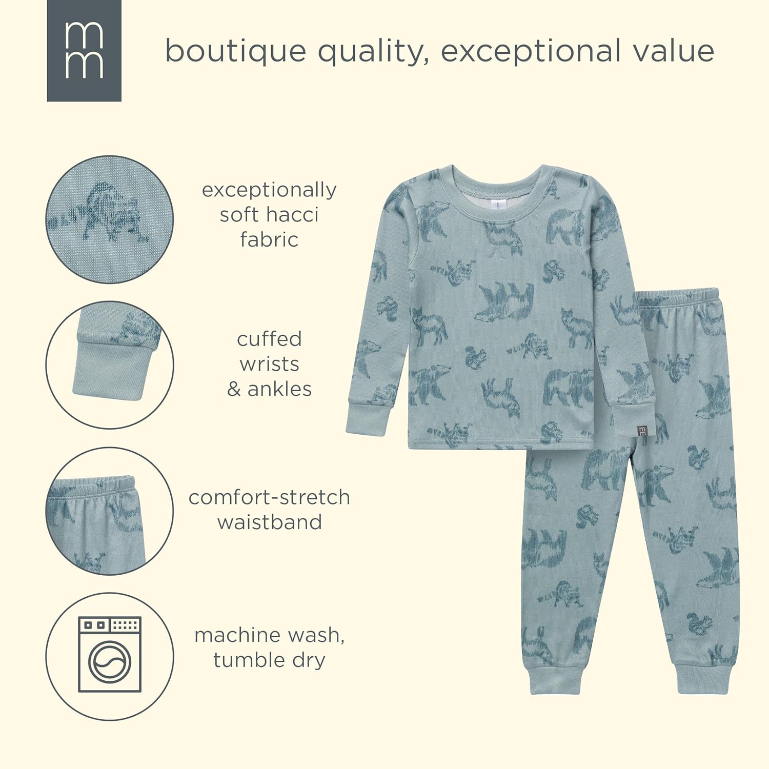 Modern Moments by Gerber unisex-baby Hacci Snug Fit 2-piece Pajama Set - Image 7