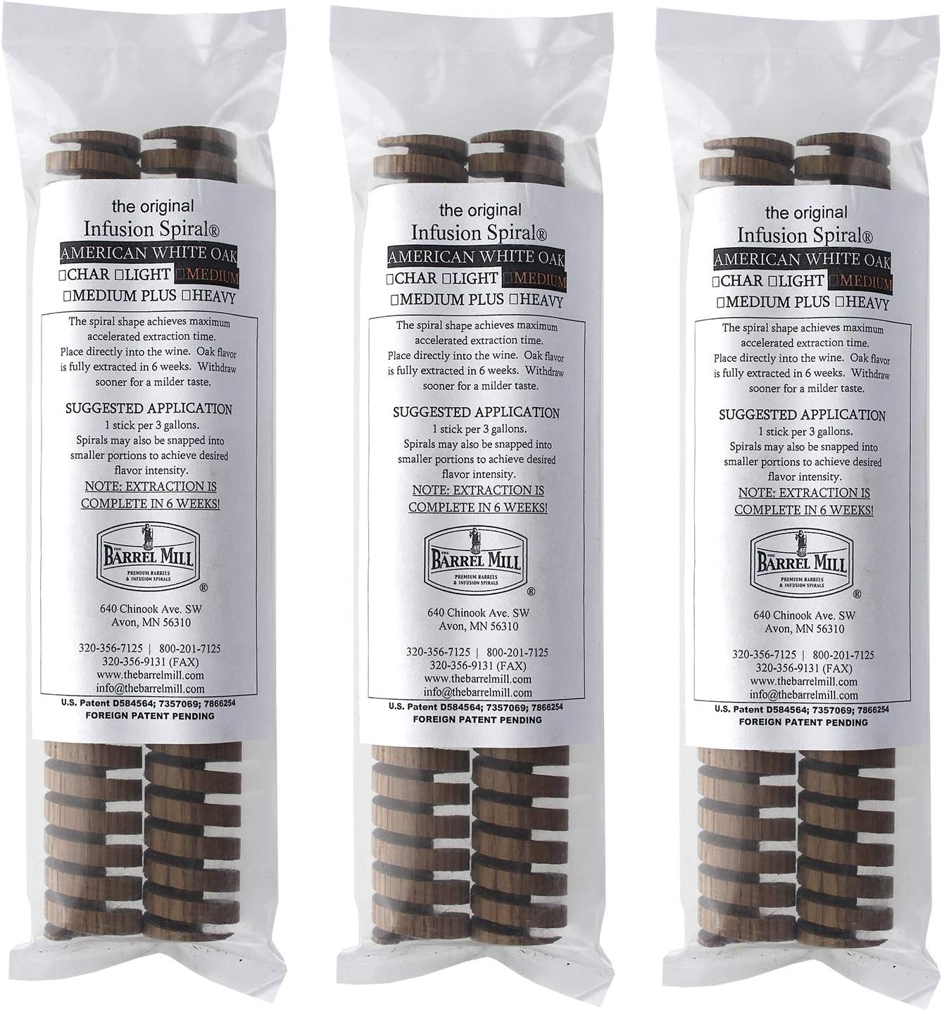 American Oak Infusion Spiral for Aging Whiskey, Wine & Beer (Pack of 6) | 8" Medium Toast Wood Spirals for Whiskey Sticks | Barrel Aged in a Bottle Infusion Spiral for Wine Making & Craft Beer