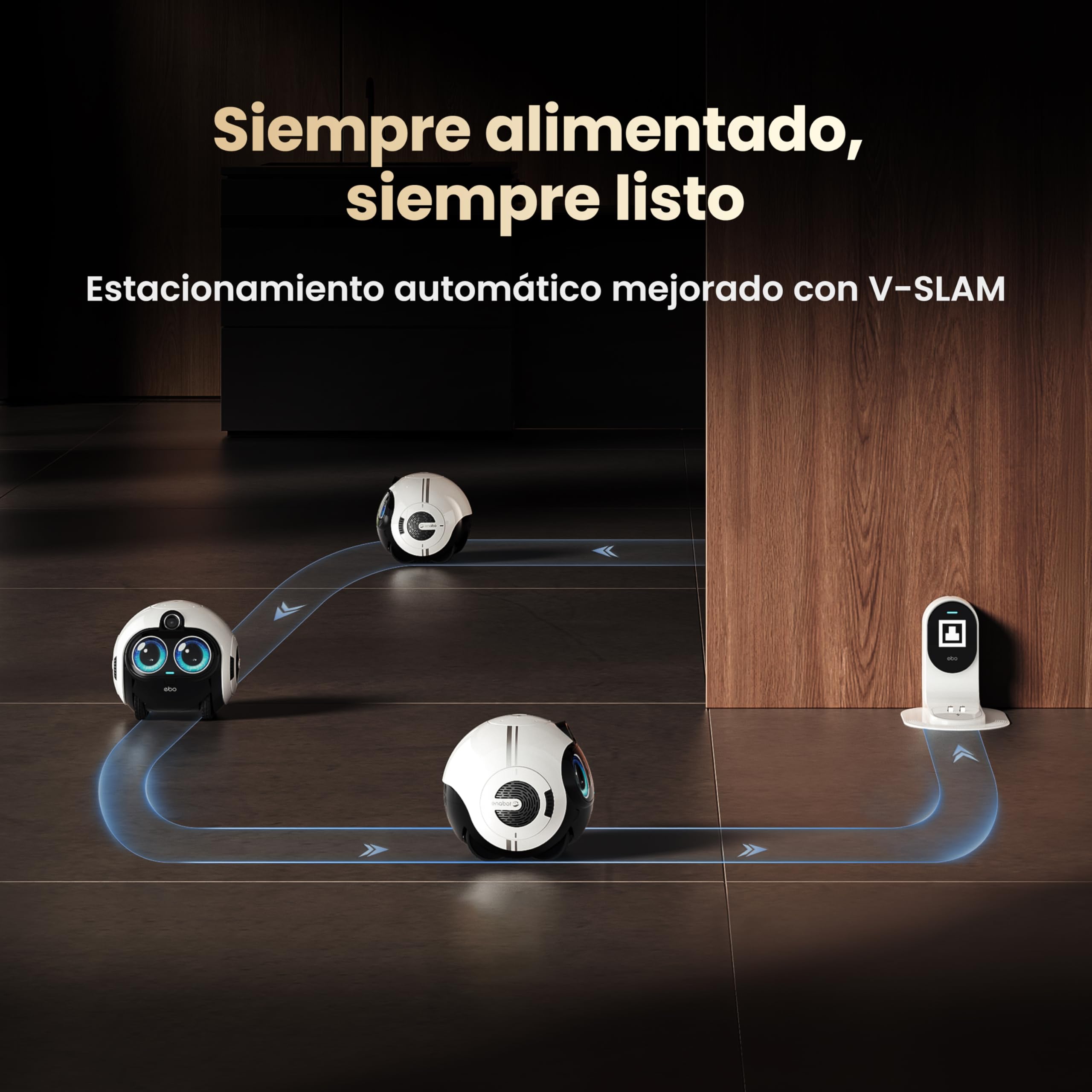 Enabot EBO MAX FamilyBot – Robot Cámara 4K con IA Multimodal, Interacción Personalizada, Vídeo Bidireccional, Recorridos Automáticos y Memoria Adaptativa – para Familia y Mascotas