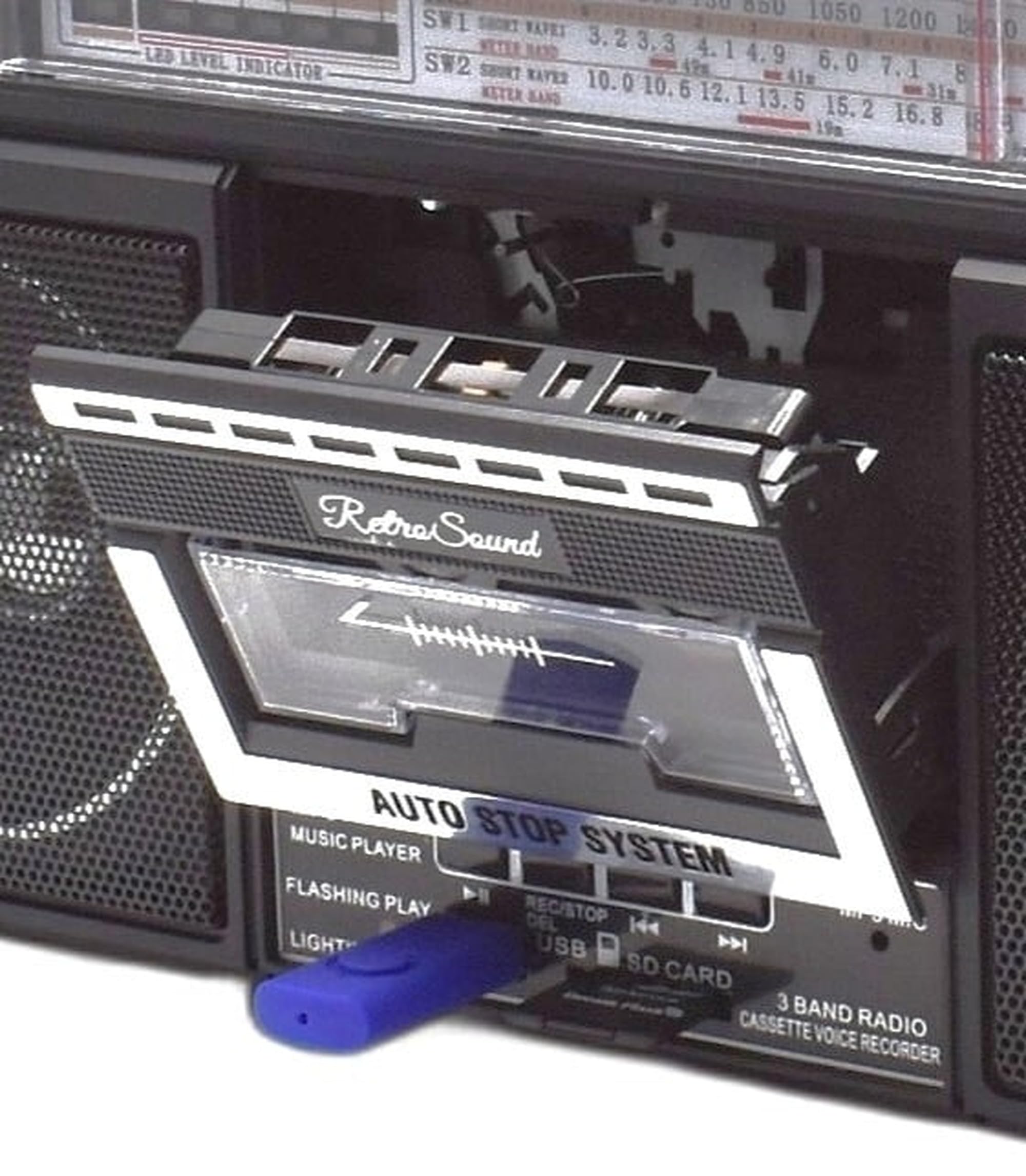 Amazon.co.jp: 東京Deco ポータブル ラジカセ 80年代スタイル 録音付き
