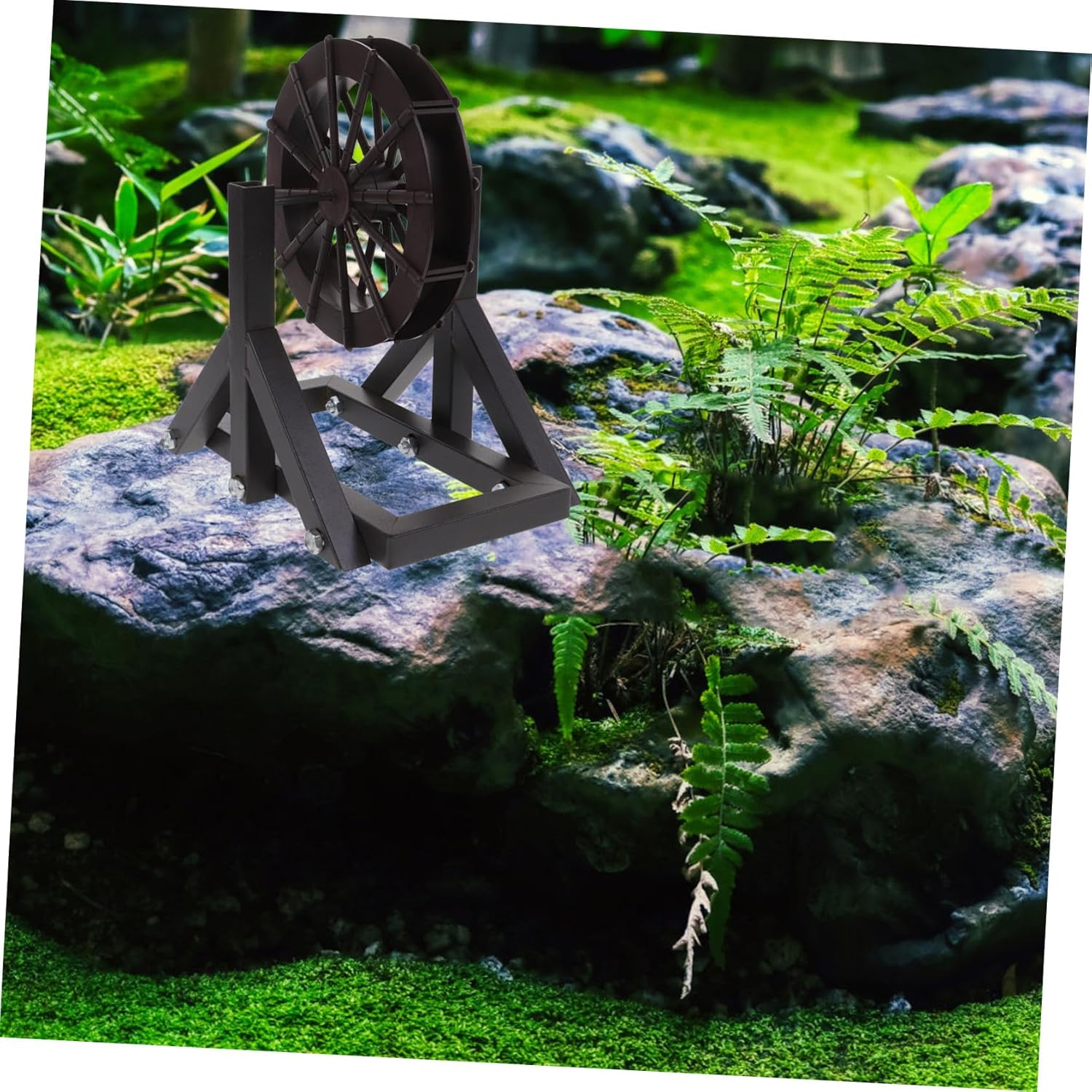Tabletop Water Fountain Wheel Replacement DIY Scene Layout Water Wheel Decor with Diameter and Steel Frame Durable Plastic and Material for Indoor and Outdoor Use