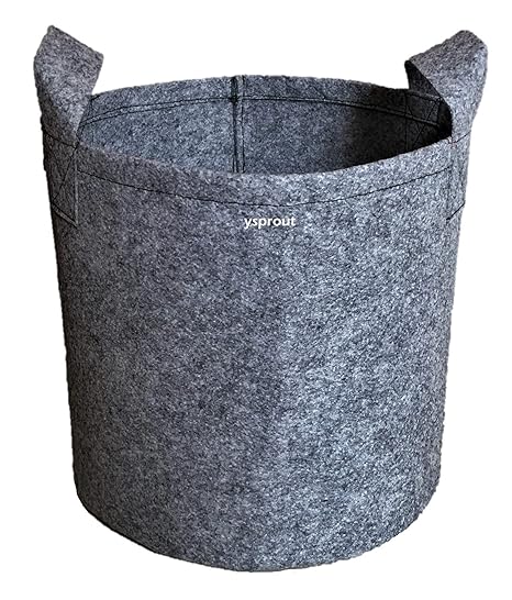Ysprout Breathable Fabric Grow Bags (12 X 12 Inches) for Flower, Vegetable & Fruit Plants. for Terrace, Balcony and Home Gardening. (Grey)