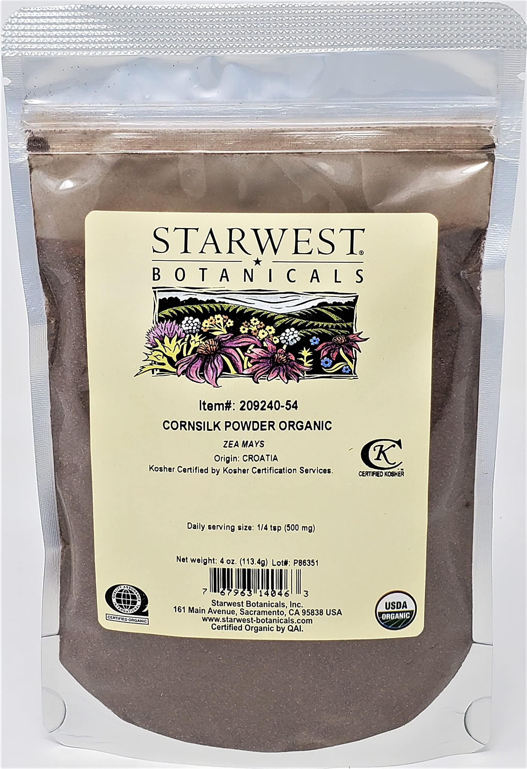 Starwest Botanicals Organic Orris Root Peeled Powder, 4