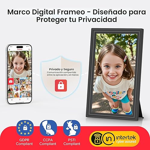 Miniatura 8 de Marco de fotos digital Frameo de 64 GB de 15.6 pulgadas, WiFi, marcos de fotos electrónicos grandes de 1920 x 1080 IPS FHD pantalla táctil, envía