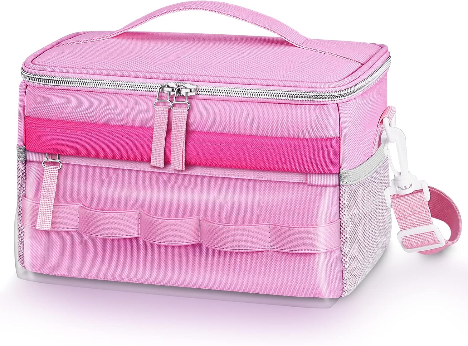 Travel Bag for Toniebox 2&1 and Yoto Player, Large Capacity Audio Player Carry Case, With Transparent Bag for Tonies Figures, Mesh Pocket for Player Cards and Creative Tonies Characters, Pink