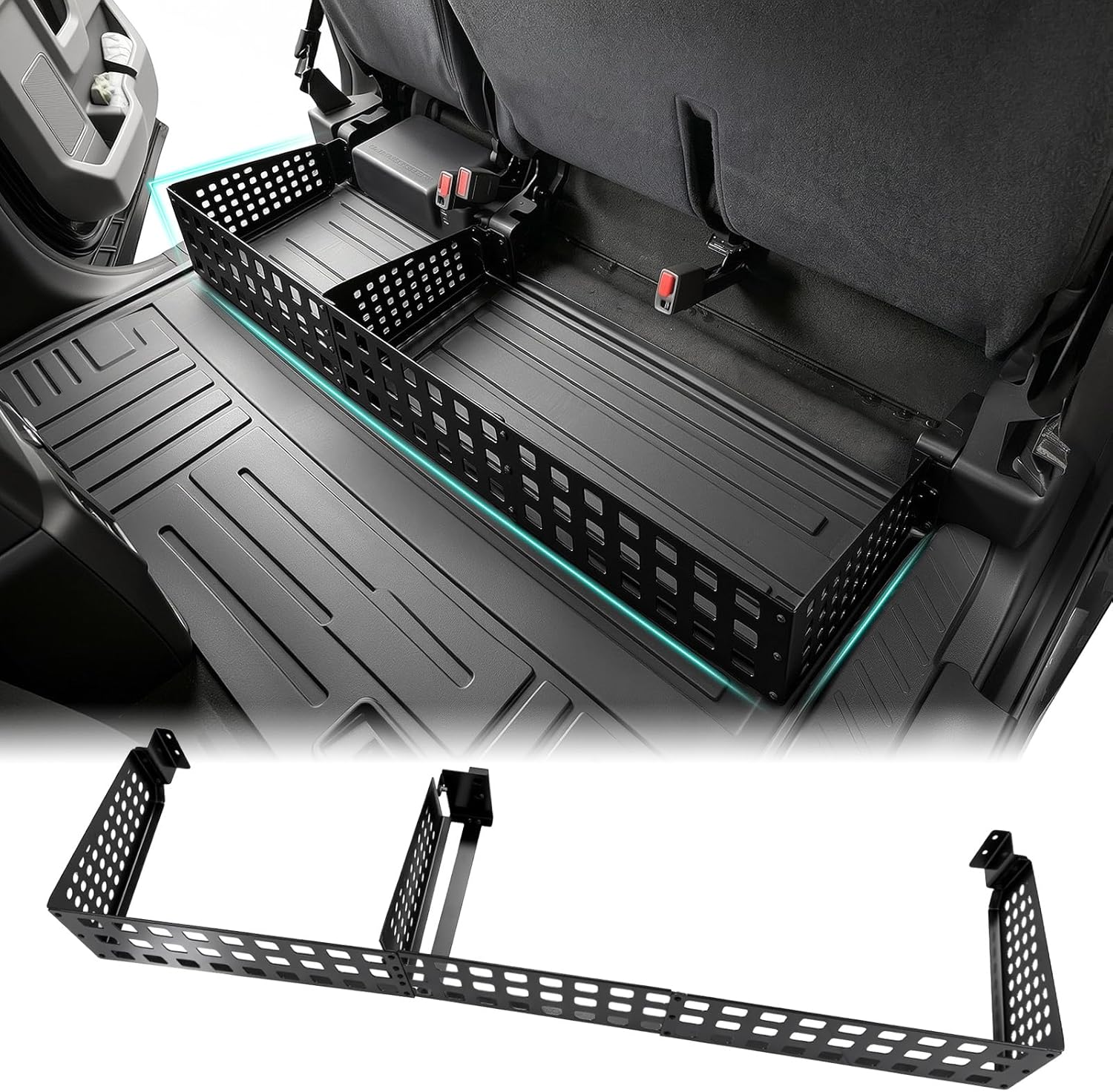 Front Truck Bed Molle Panel Rack System Compatible with 2015-2025 Ford F150 / Raptor Accessories 5.5FT Cargo Storage Organizer Tools Rack Fit for 2015-2025 F-150 Accessories (Not for 6.5FT)