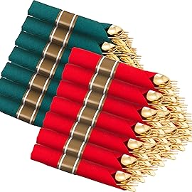 Supernal 240pcs Christmas Rolled Plastic Silverware,Gold Disposable Silverware,Wrapped Plastic Cutlery Set with Napkin,Pre Rolled Silverware Set Disposable,Christmas Cutlery Served for 60 Guests