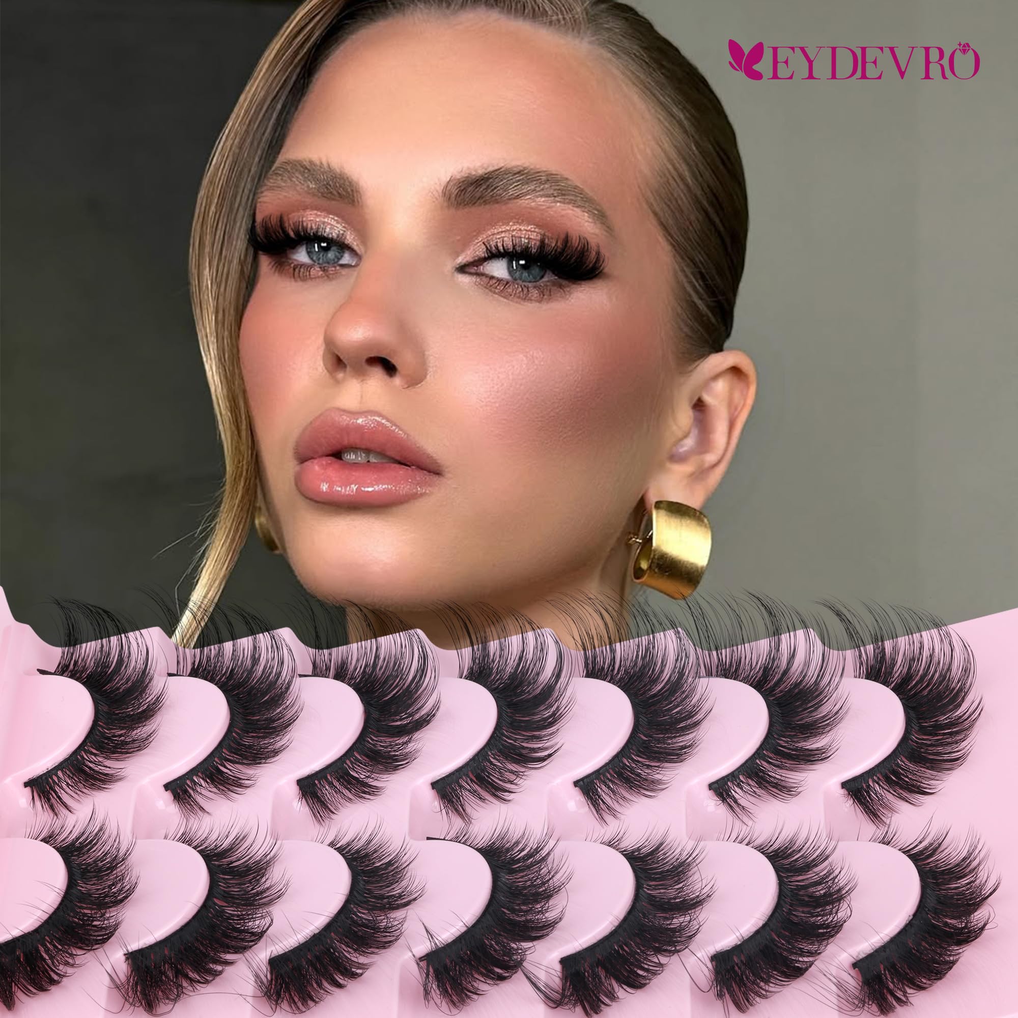 Manga Lashes Look False Eyelashes Anime Lashes Mink Wispy Fluffy Spiky 3D Volume Eyelashes Pack Korean Japanese Asian Cosplay Fake Eyelashes Look Like Individual Cluster 7 Pairs by EYDEVRO: Fox Volume