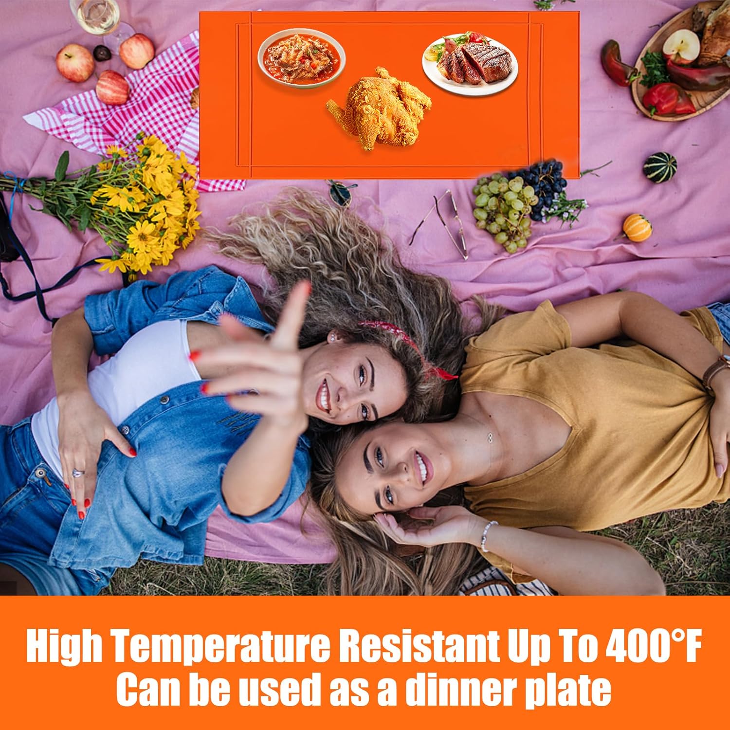 36 Inch Silicone Griddle Mat Orange Food Grade Grill Cover Protective Pad Cuttable Rust and Dust Proof Easy to Clean Dishwasher Safe Accessories