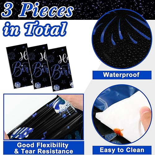 Vista 82 de Tudomro 3 manteles rectangulares de plástico para decoración de fiesta de cumpleaños, para mujeres y hombres, suministros de fiesta de baby shower