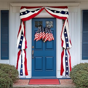 4th of July Decorations American Banner with Stars, Red White Blue | 250th Anniversary, 19.7 x 236 Inches, 1PCS, Garland