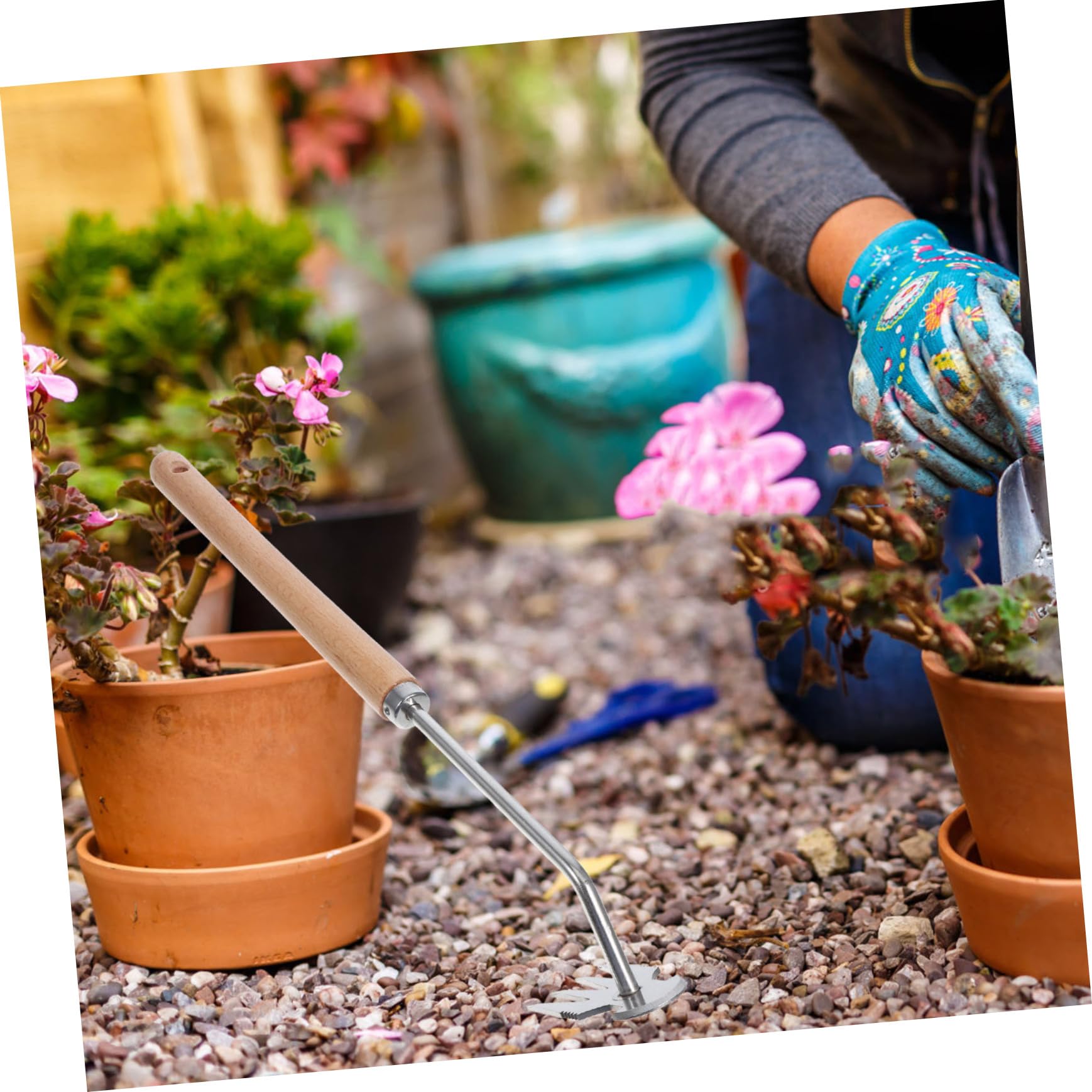 Kisangel 4 Stück Jätwerkzeuge Jätartefakt, Entwurzelungswerkzeug Barriere Gartenhandwerkzeuge Gras Gartenwerkzeug unkrautvernichter wieder eine feste Hand Unkrautentfernungsrechen Edelstahl