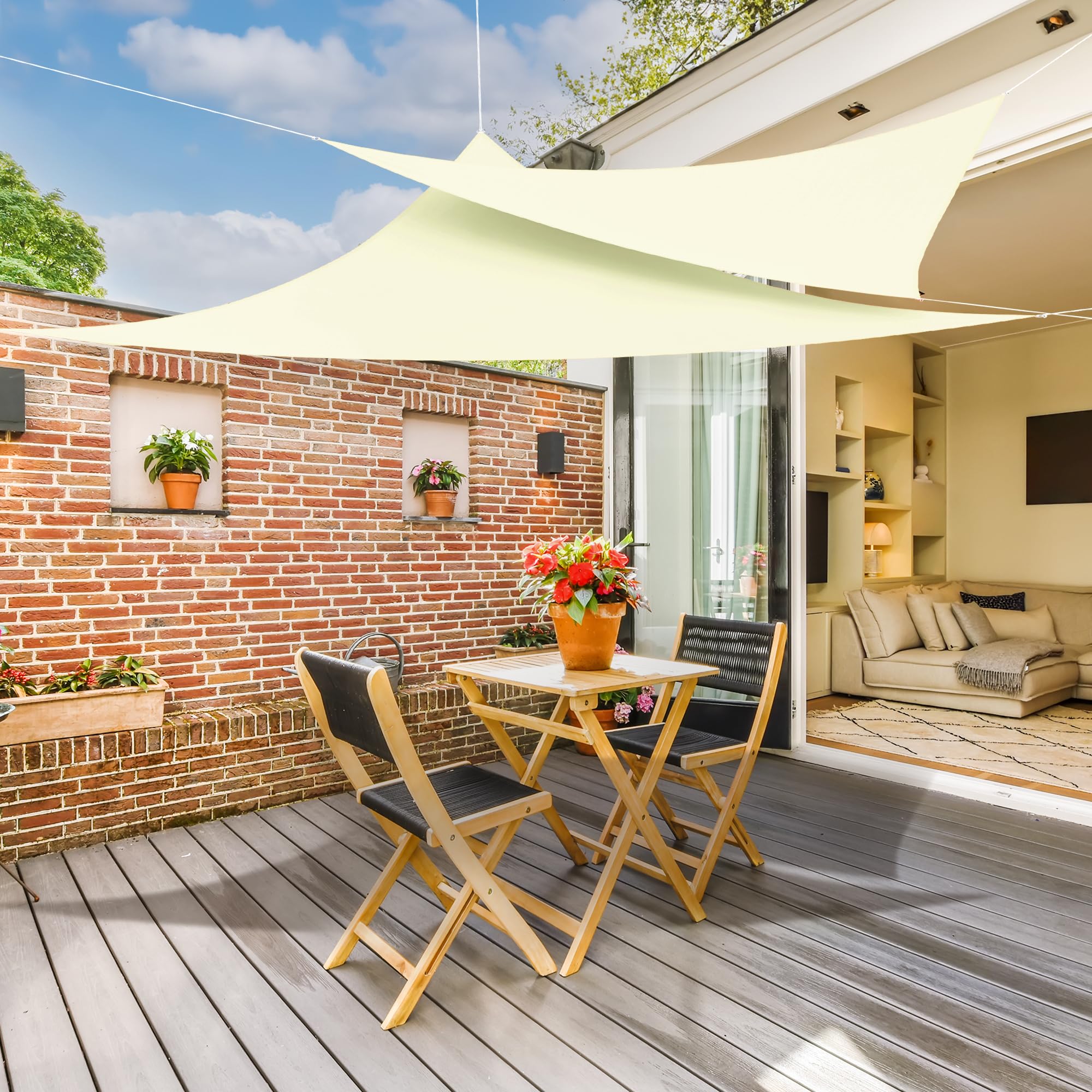 jarolift Sonnensegel Dreieck Gleichschenklig, Wasserabweisend, Sonnenschutz Sichtschutz für Terrasse Garten Balkon, Polyestergewebe 360 x 360 x 360 