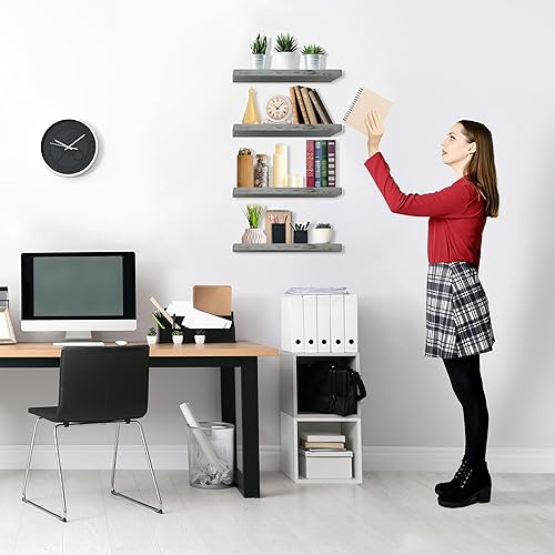 Miniatura 6 de Sorbus Estantes flotantes para pared, estantes de baño montados en la pared para cocina, dormitorio, sala de estar, almacenamiento de baño, sobre el