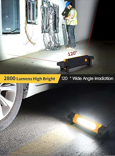 Miniatura 2 de Luz de trabajo, luz de trabajo LED de 2800 lm, luz de trabajo recargable debajo del capó, luz de trabajo magnética, 3 modos de luz mecánica