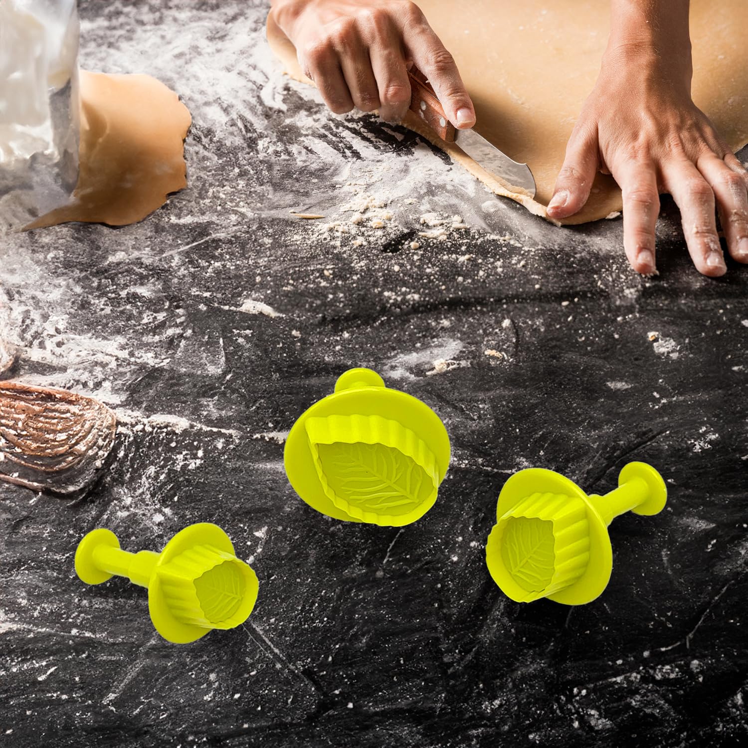 Set 16 Formine Biscotti 3D Fiori E Foglie | Stampini Plastica Alimentare | Per Dolci E Decorazioni - Foto 10