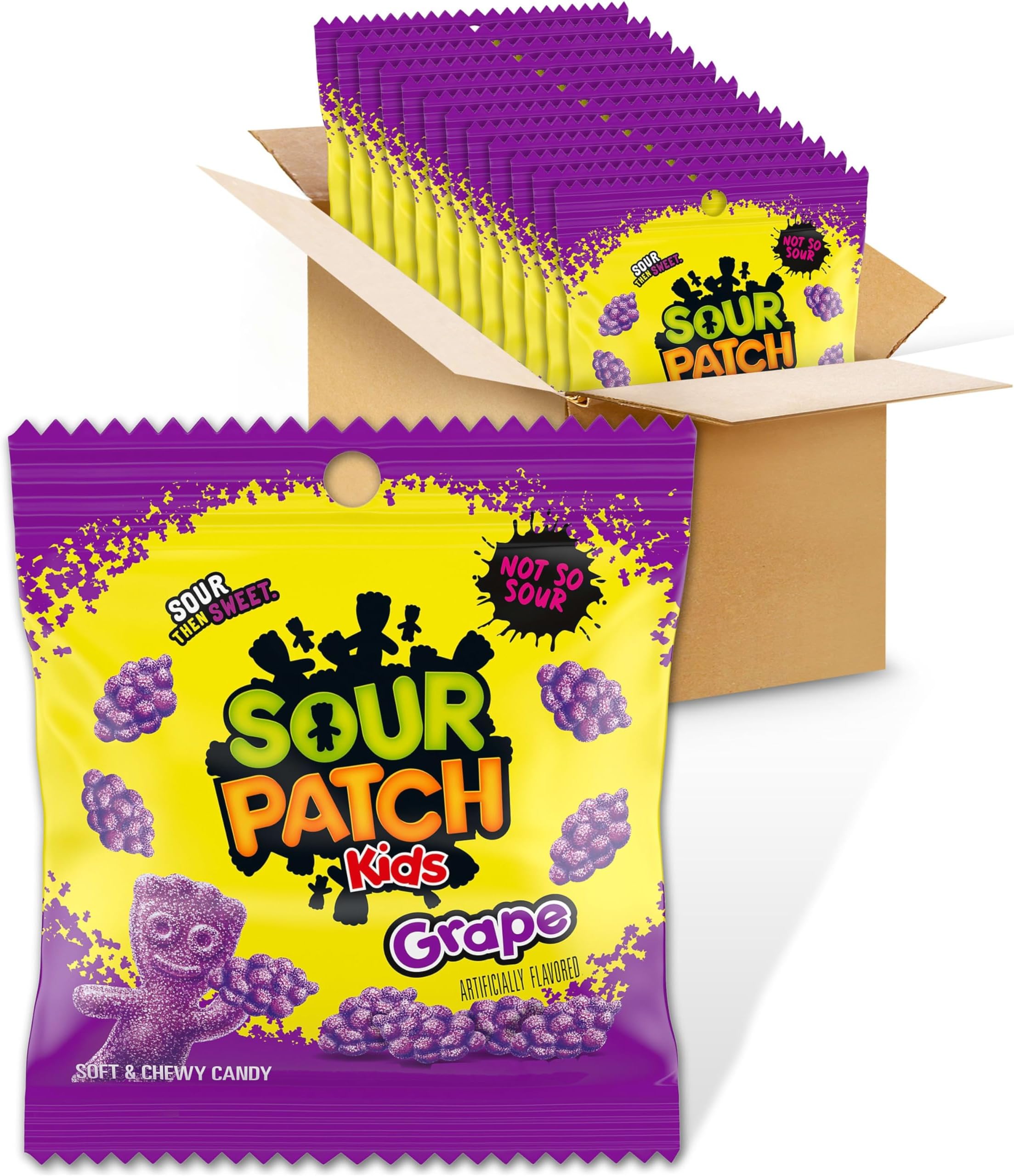 Grape Soft & Chewy Gummy Candy, Bulk Candy, 12 - 3.58 oz Bags