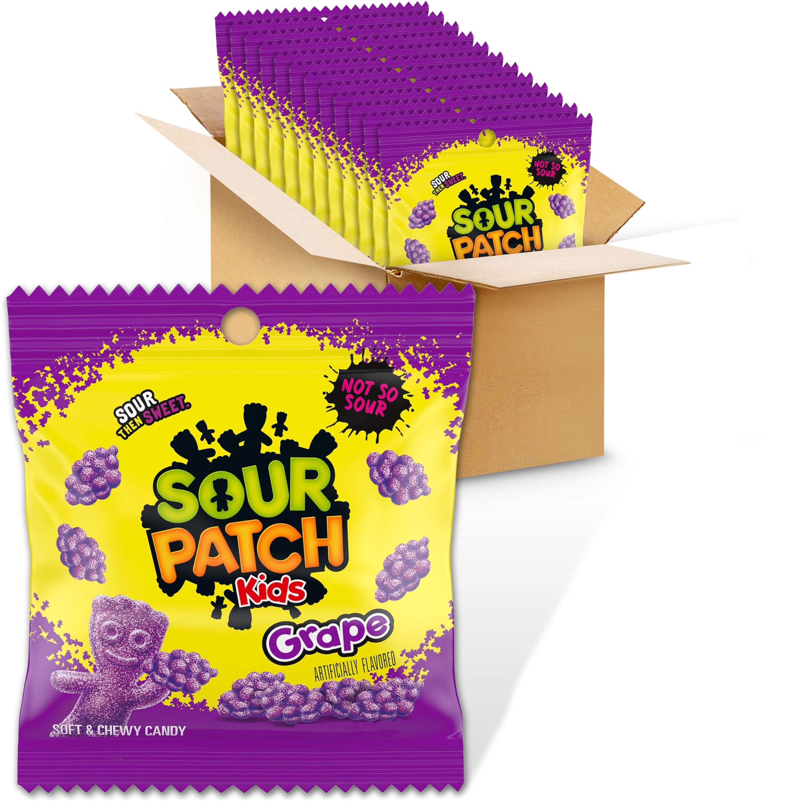 SOUR PATCH KIDS Grape Soft & Chewy Candy, 340-102 ml Beutel