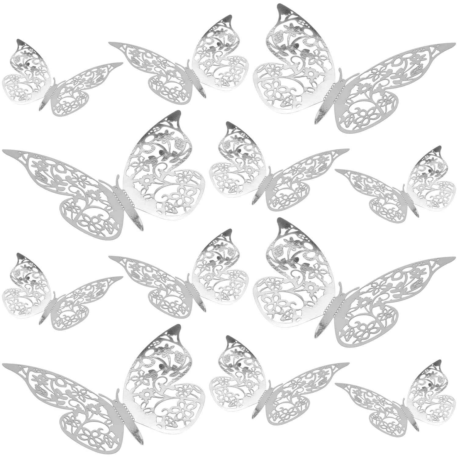 12 Pcs 3D Butterfly Wall Stickers, Wall Butterflies Girls Bedroom Accessories, Butterfly Cake
