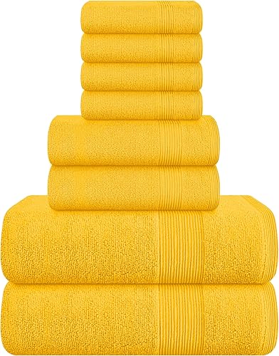 Miniatura 8 de Belizzi Home: Juego de 2 toallas grandes de baño de algodón de alta calidad, 35x70 pulgadas, algodón 100% puro, ideal para uso diario, ultrasuave