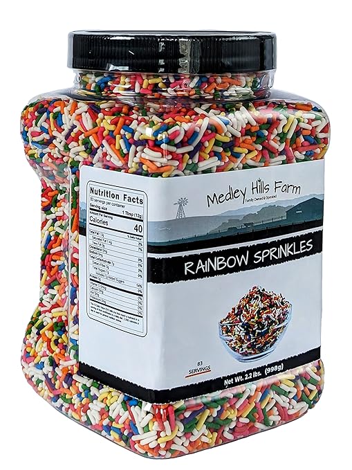 Rainbow sprinkles by Medley Hills farm in Reusable Container 2.2
