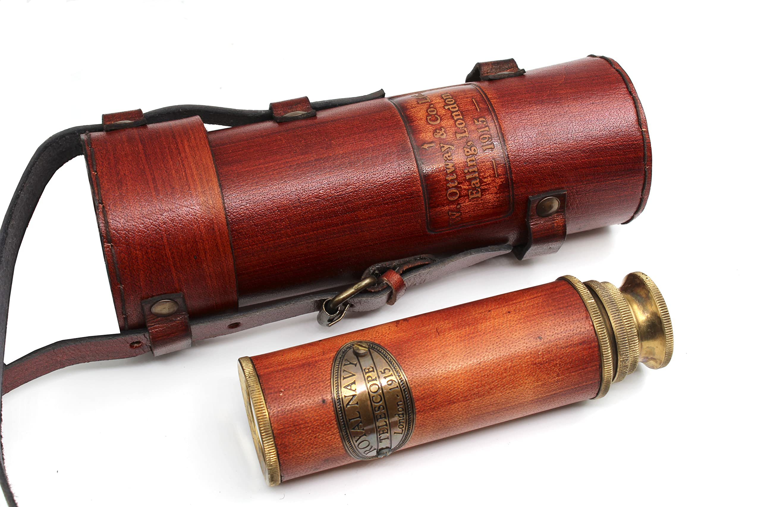 Telescopio pirata de latón – Monocular de cristal espía de 25 x 30 para niños y adultos, alcance de latón plegable vintage para senderismo, viajes, decoración náutica – Telescopio pirata de mano con 7