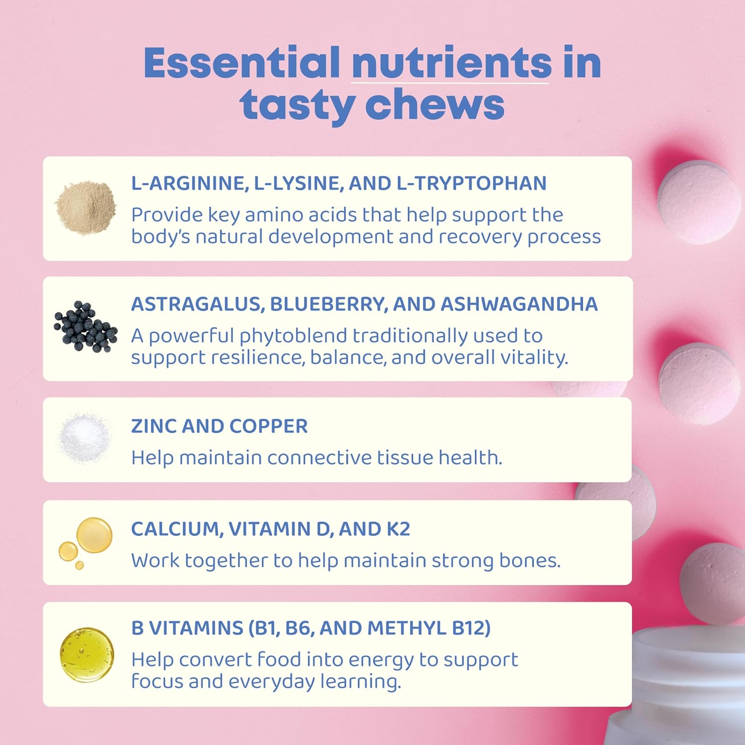 JoySpring Growth Vitamins for Teens & Height Support for Kids - Encourages Stronger Bones & Healthy Natural Growth - Sugar Free - L-Arginine, L-Lysine, Zinc, Vitamin D & K2-30 Servings - Image 5