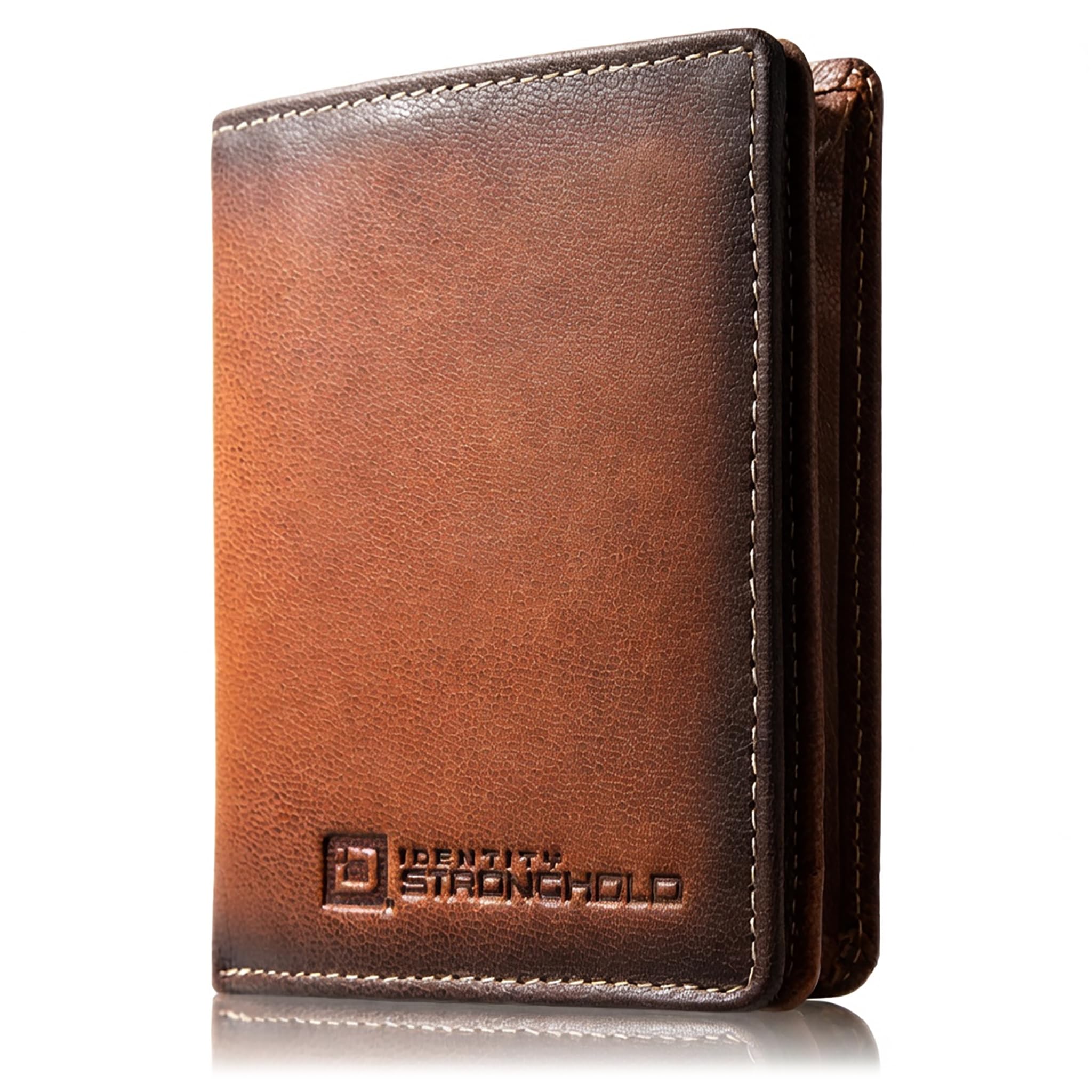 ID Stronghold Waltlet - RFID Blocking Bifold Wallet for Men with Magnetic Clasp - Brown