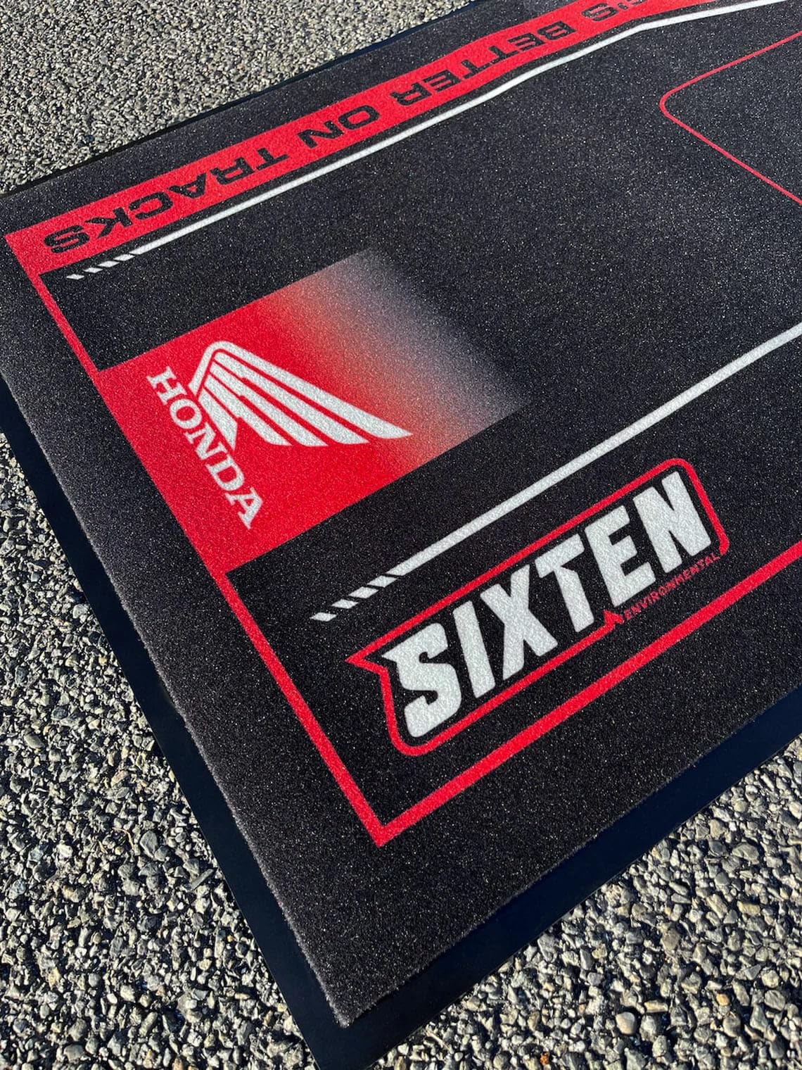 Tappeto moto per Honda Marker 95 x 200 - Tappeto ambientale moto - per paddock e garage, lavabile ed ecologico, ideale come regalo per moto