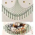 mirolam Stuffed Animal Storage Hammock or Net - Large Toy Hammock Net for Stuffed Animals Corner - Hanging Stuff Animal Organizer Holder Ideas for Plush - Baby Nursery Wall Bedroom Room Decor