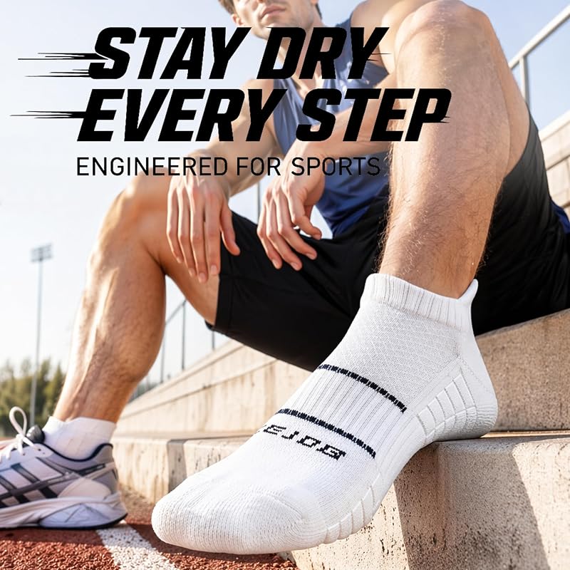 JHTHJ Running Socks Men Size 10-13 Ankle – Moisture-wicking cotton blend fabric