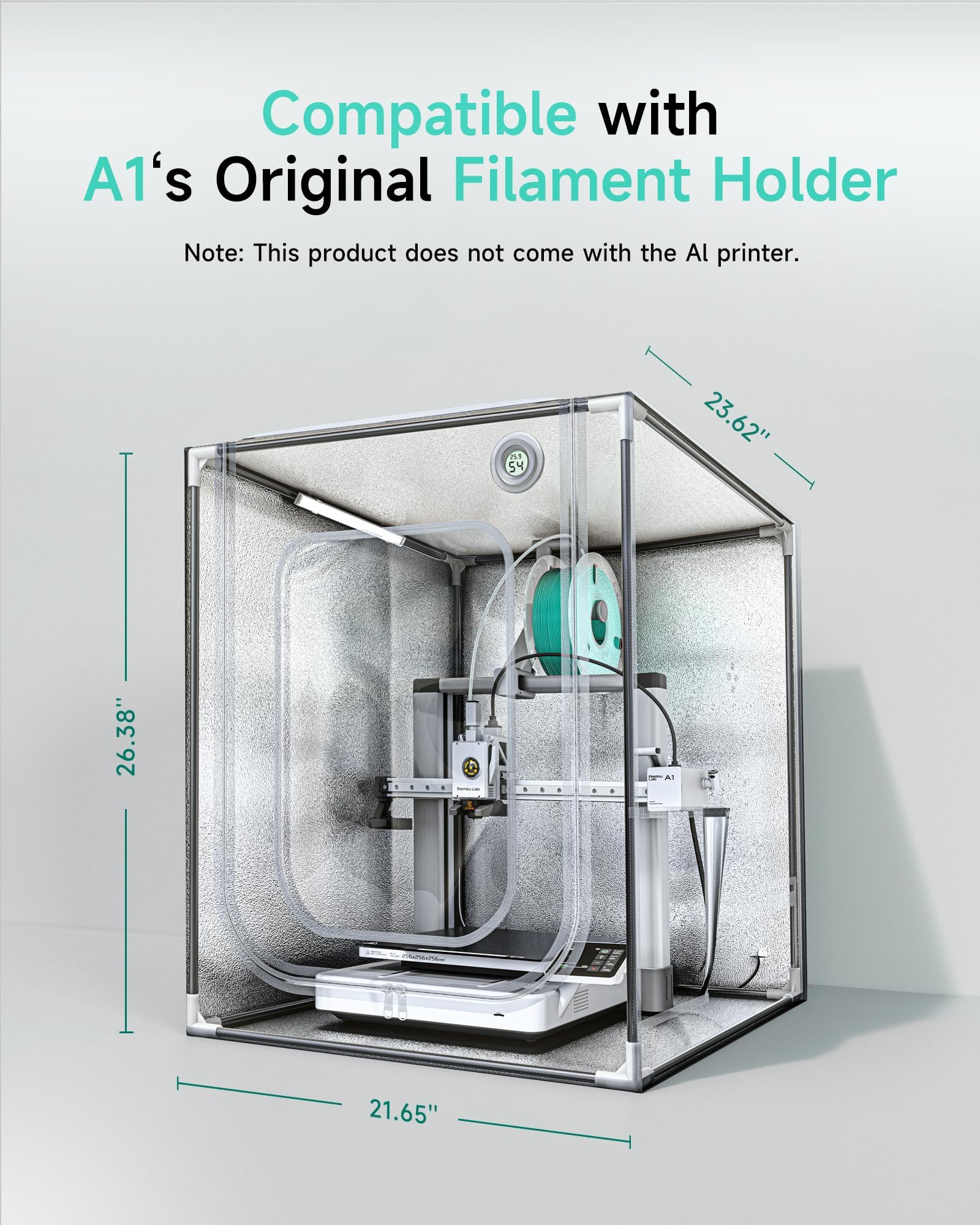 3D Drucker Gehäuse für Bambu Lab A1, 3D Drucker Abdeckung mit LED Licht, TOPCUBE Konstante Temperatur 3D Pinter Enclosure 550 * 600 * 670 mm