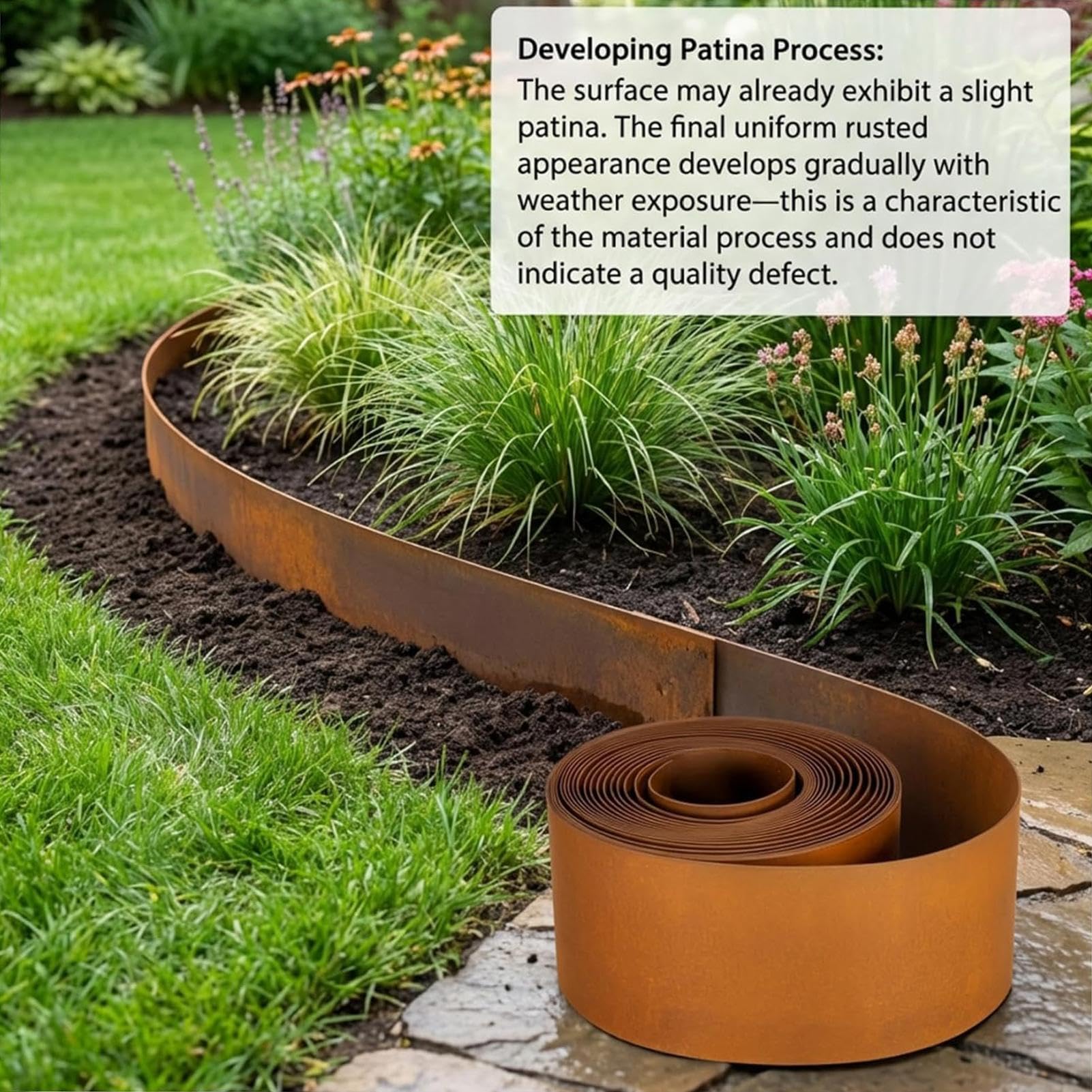 Bordillo para Jardín Resistente a la Intemperie, Acero Cortable Protector | Borduras Metálicas para Parterres para Jardín, Patio, Invernadero, Árboles y Macizos de Flores