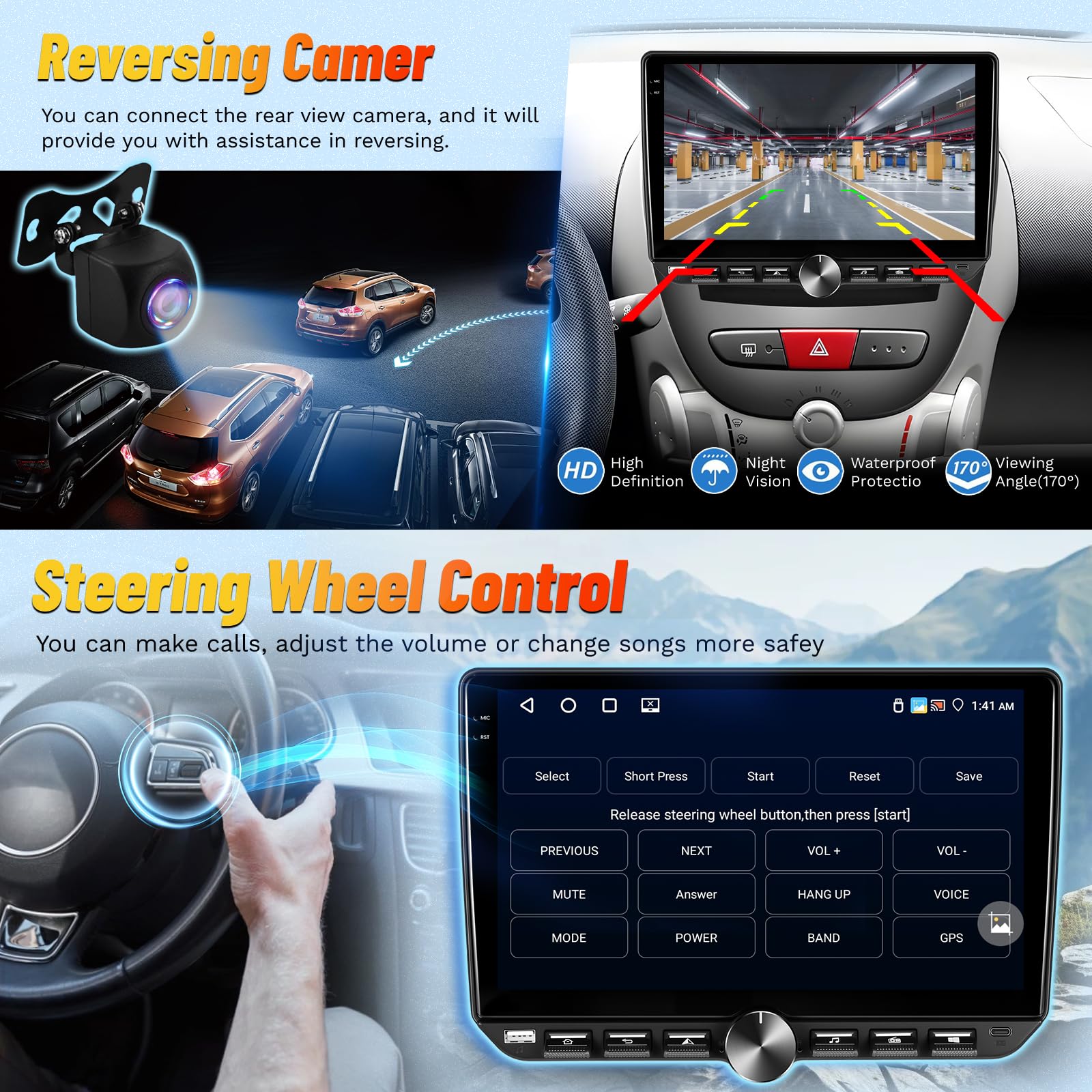 Radio para Coche 4G+64G para Toyota Aygo/Peugeot 107/Citroën C1 (2004-2014), Pantalla táctil Android de 10 Pulgadas, Audio 32EQ, Pantalla 1280 * 720, Carplay, Android Auto, SWC, Bluetooth 5.0, WiFi