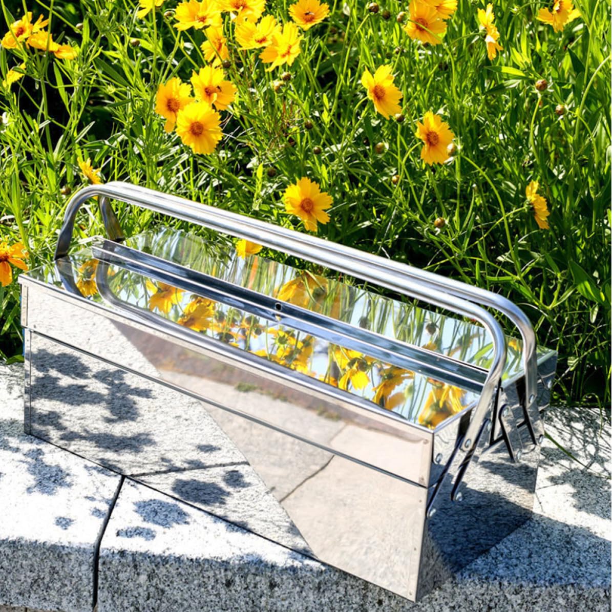 Scatola per Attrezzi in Acciaio Inossidabile a Doppio Strato Ampio Spazio, Design Pieghevole e Multifunzionale per Uso Domestico e Outdoor