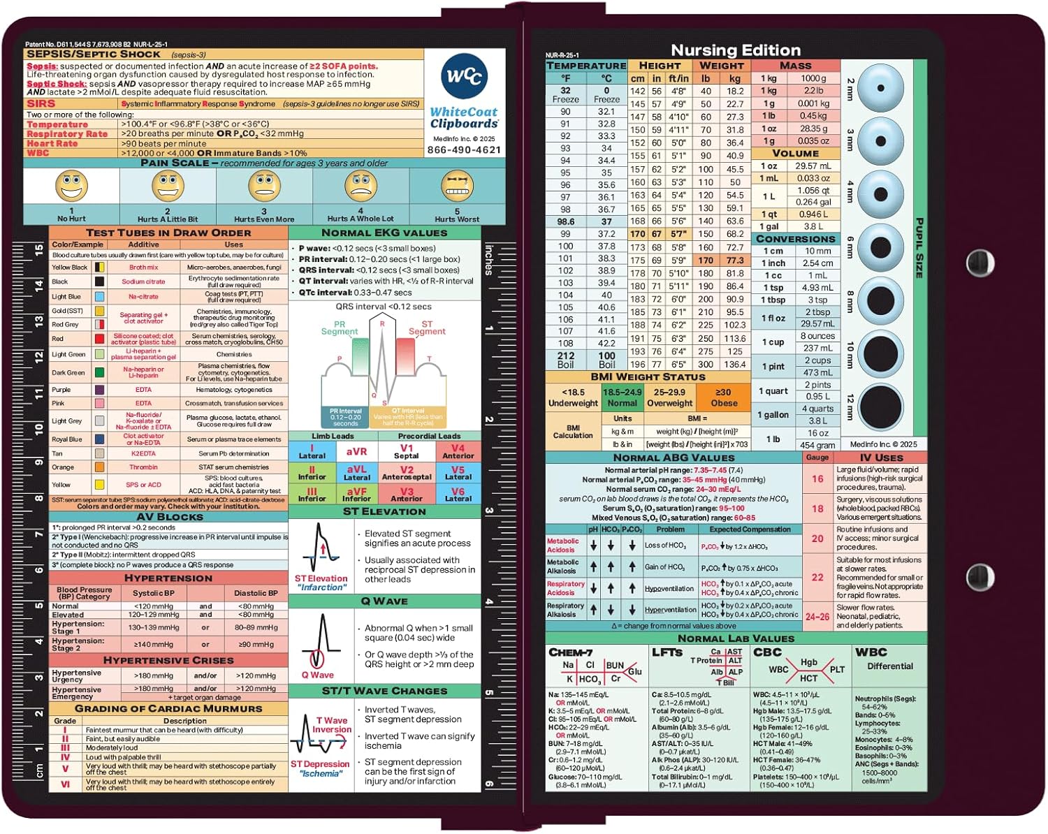 Whitecoat® Clipboard - Nursing Edition (Wine, Bi-Fold)