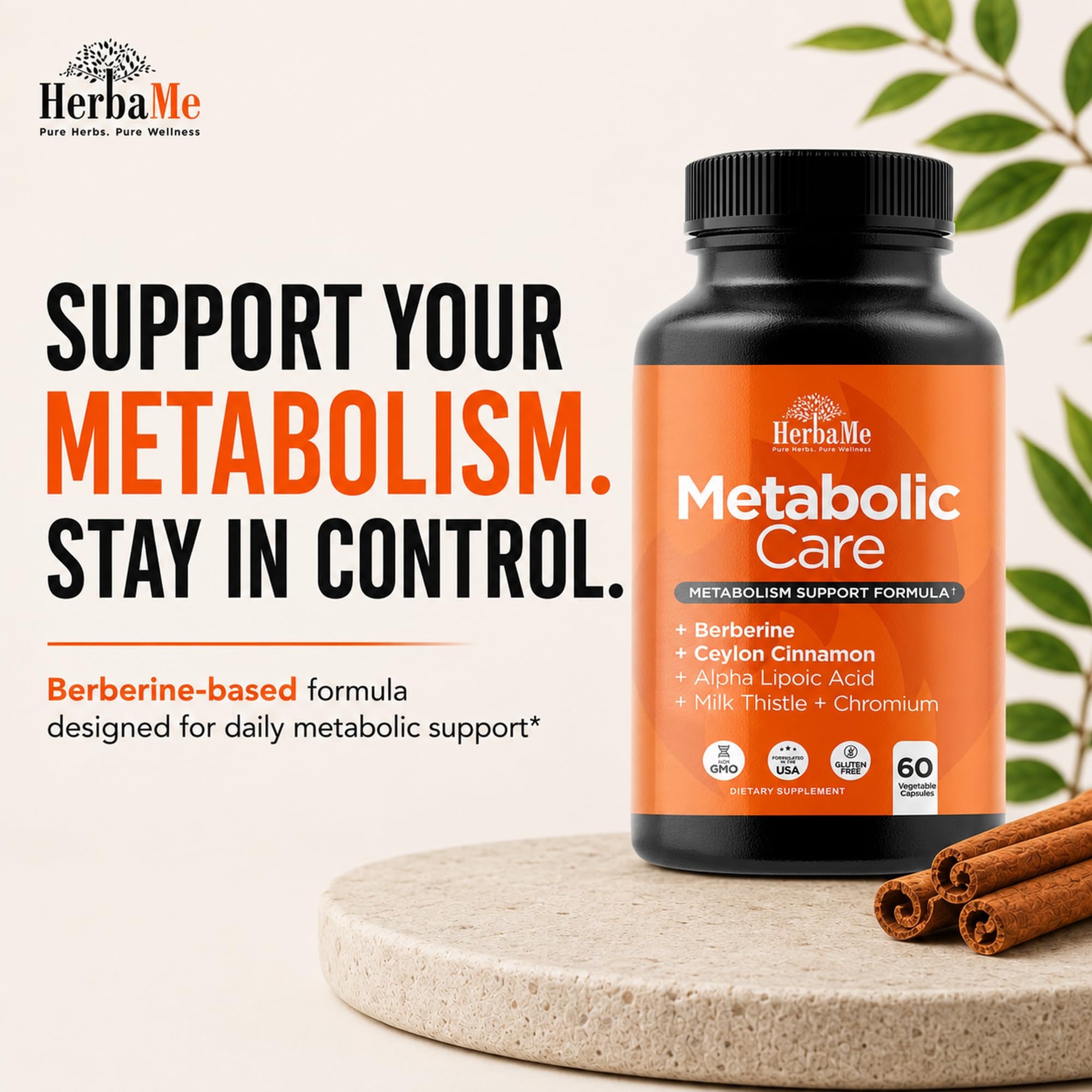 HerbaMe Berberine Supplement for Metabolic Support and Weight Management — Amazon image 2