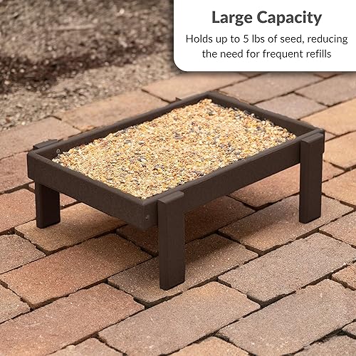 Miniatura 5 de DutchCrafters Amish Comedero para pájaros de plataforma hecho en Estados Unidos, comedero para pájaros terrestres para exteriores, comedero para