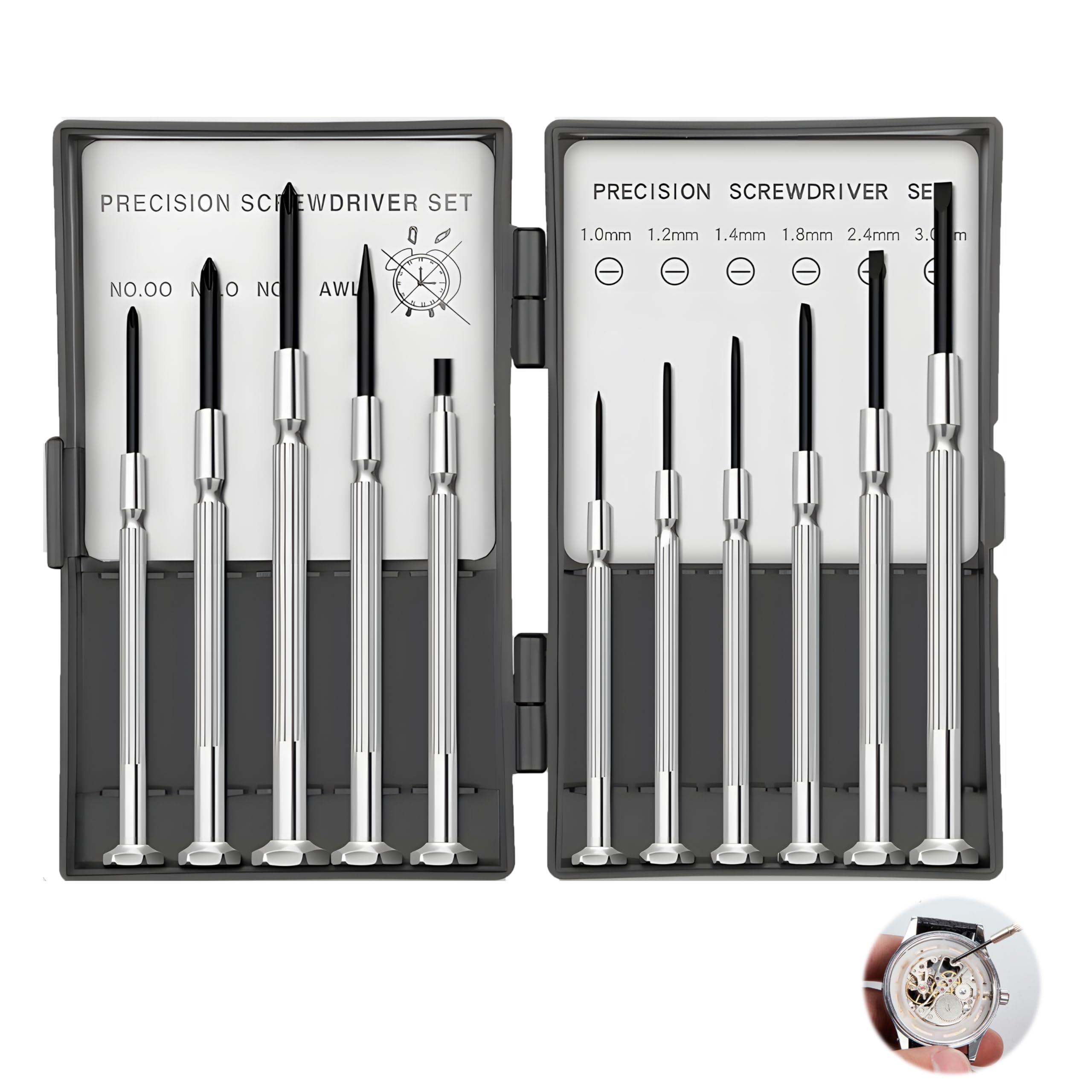 Kit 11 Mini Tournevis De Précision - Pour Montres, Lunettes, électronique - Étui Inclus