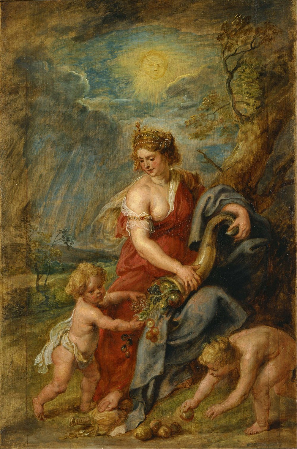Affiche Peter Paul Rubens Abundance cadre marron pour célébrer l'art classique chez soi