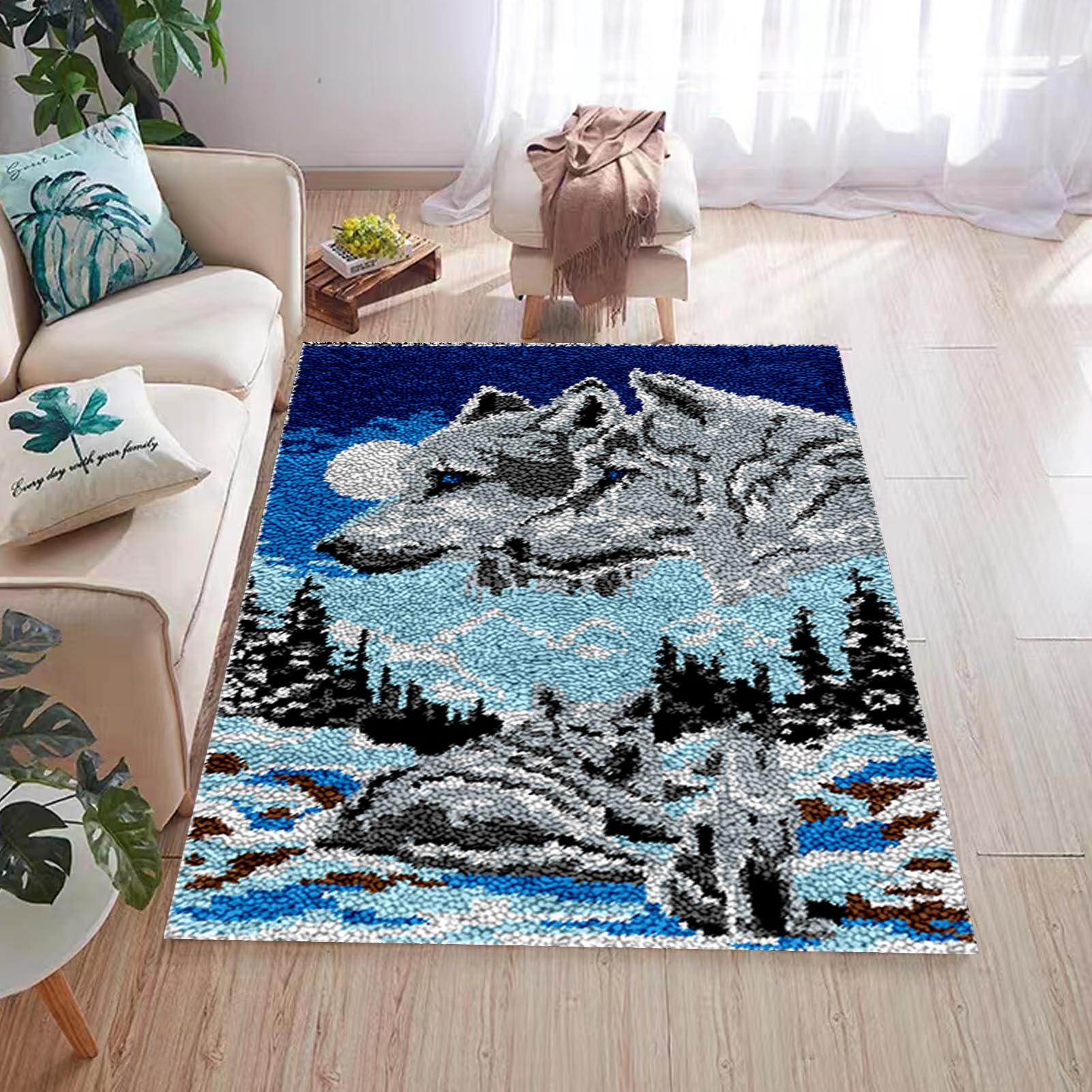 Kit Latch Hook Per Tappeto Gypsophila - Fai Da Te Per Creare Cuscini O Arazzi Decorativi - Foto 8