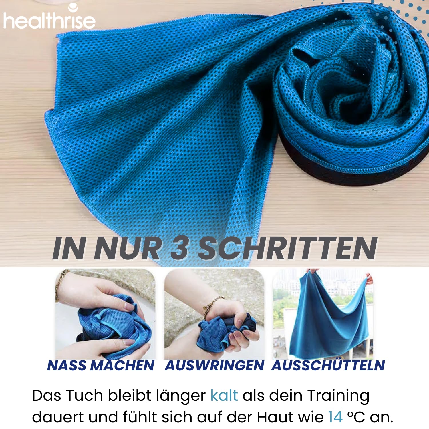 Acostop Set di 4 asciugamani rinfrescanti per collo e viso, assorbenti